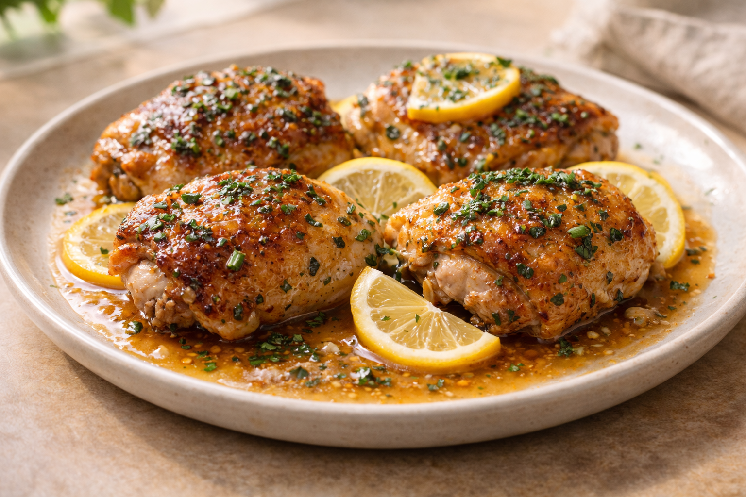 One-Pan Lemon Herb Chicken Thighs