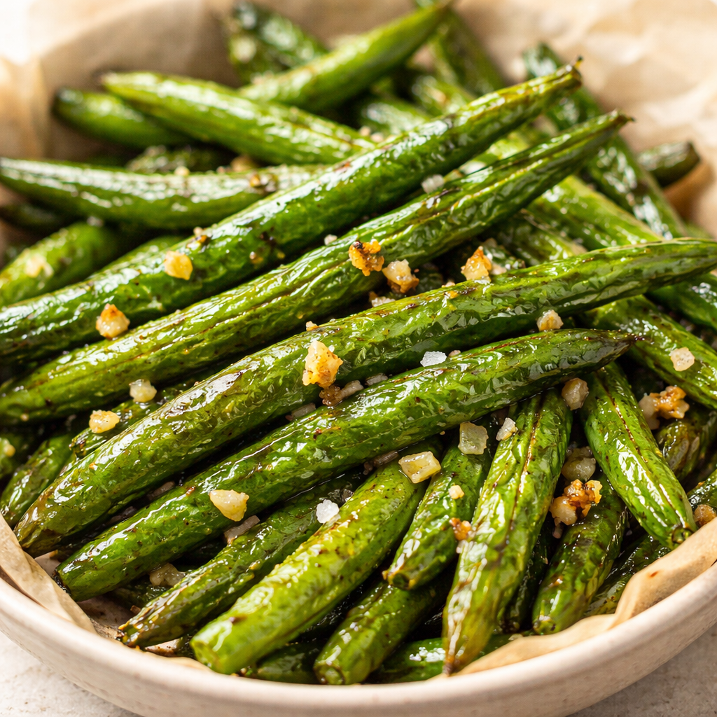 Air fryer garlic green beans